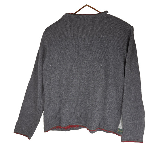 Orvis Sweater Cardigan Womens Large Duck Holiday Christmas Grannycore Snowflake - Picture 2 of 10